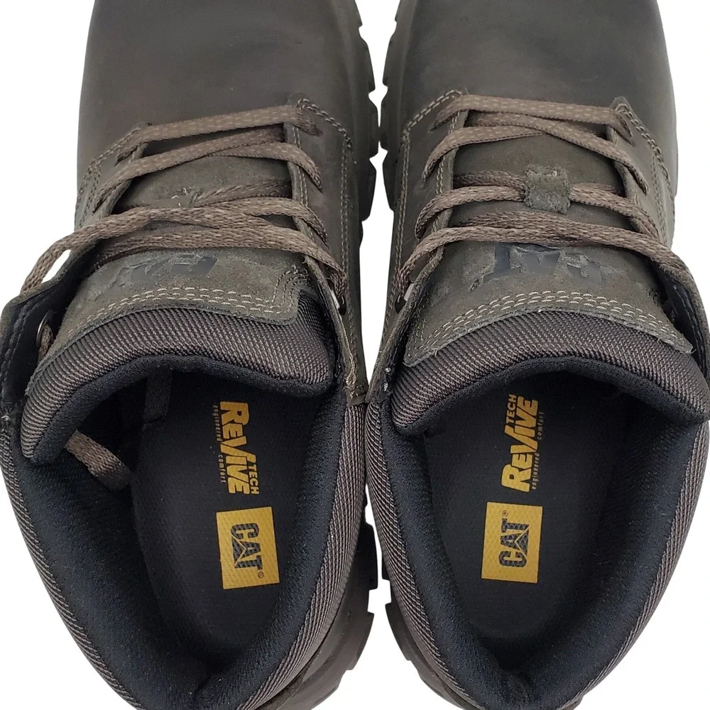 CAT Threshold Chukka Leather Work Boots Dk Brown Men's Size 10.5